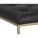 Endall 17 inch Antique Brass / Vintage Black Night Leather Ottoman